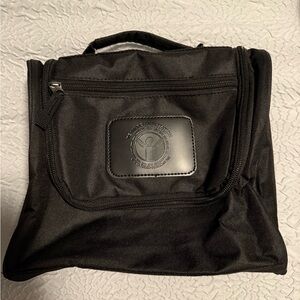 Black hanging Toiletry Travel Bag with logo NWOT